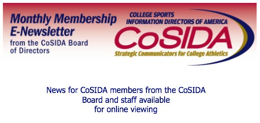 March 2013 CoSIDA Board of Directors Monthly E-Newsletter